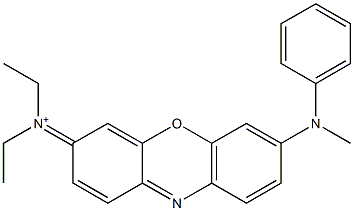 N,N-Diethyl-N-[7-(N-methylanilino)-3H-phenoxazin-3-ylidene]aminium Struktur