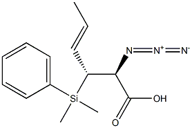 (2S,3R,4E)-2-Azido-3-[dimethyl(phenyl)silyl]-4-hexenoic acid Struktur