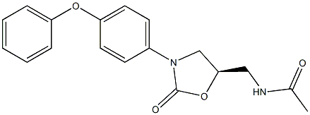 (5R)-5-Acetylaminomethyl-3-[4-phenoxyphenyl]oxazolidin-2-one Struktur