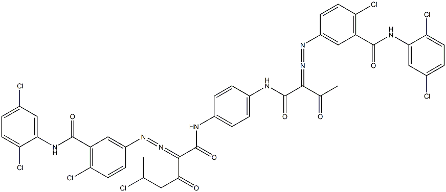 3,3'-[2-(1-Chloroethyl)-1,4-phenylenebis[iminocarbonyl(acetylmethylene)azo]]bis[N-(2,5-dichlorophenyl)-6-chlorobenzamide] Struktur