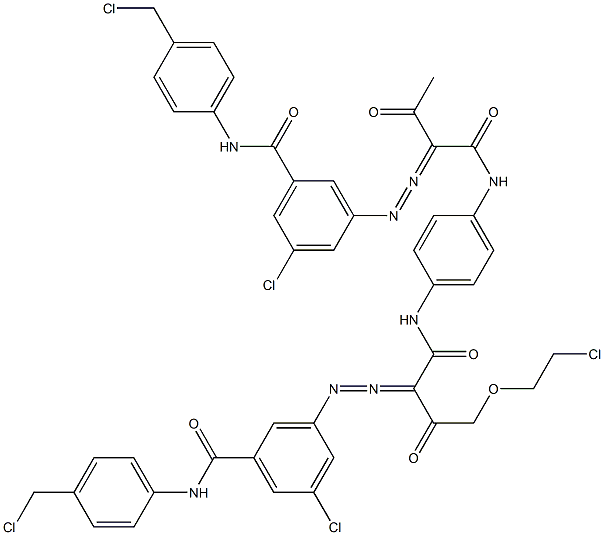 3,3'-[2-[(2-Chloroethyl)oxy]-1,4-phenylenebis[iminocarbonyl(acetylmethylene)azo]]bis[N-[4-(chloromethyl)phenyl]-5-chlorobenzamide] Struktur