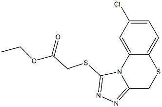 [(8-Chloro-4H-[1,2,4]triazolo[3,4-c][1,4]benzothiazin-1-yl)thio]acetic acid ethyl ester Struktur