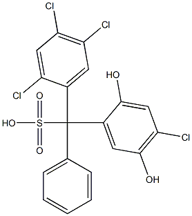 (4-Chloro-2,5-dihydroxyphenyl)(2,4,5-trichlorophenyl)phenylmethanesulfonic acid Struktur