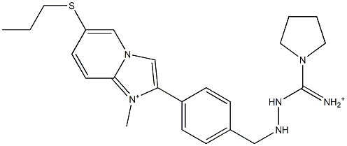 1-Methyl-6-propylthio-2-[4-[2-[iminio(1-pyrrolidinyl)methyl]hydrazinomethyl]phenyl]imidazo[1,2-a]pyridin-1-ium Struktur