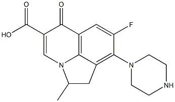 2-Methyl-7-fluoro-8-(piperazin-1-yl)-1,2-dihydro-5-oxo-5H-2a-azaacenaphthylene-4-carboxylic acid Struktur