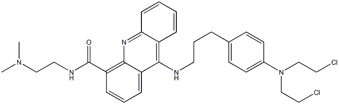 N-(2-Dimethylaminoethyl)-9-[3-[4-[bis(2-chloroethyl)amino]phenyl]propylamino]acridine-4-carboxamide Struktur