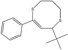 2-tert-Butyl-4-phenyl-7,8-dihydro-2H,6H-1,5-dithiocin Struktur