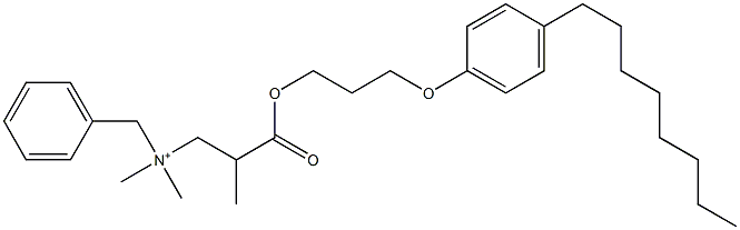 N,N-Dimethyl-N-benzyl-N-[2-[[3-(4-octylphenyloxy)propyl]oxycarbonyl]propyl]aminium Struktur