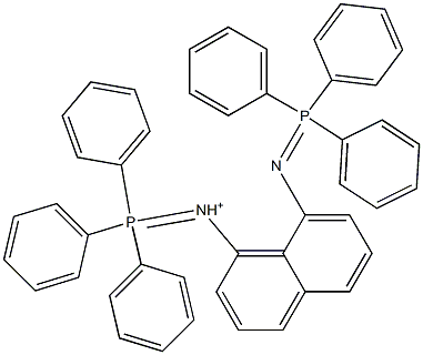 8-(Triphenylphosphoranylideneamino)-1-naphtyl(triphenylphosphoranylidene)aminium Struktur