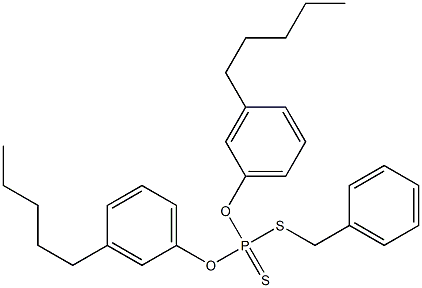 Dithiophosphoric acid O,O-bis(3-pentylphenyl)S-benzyl ester Struktur