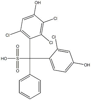 (2-Chloro-4-hydroxyphenyl)(2,3,6-trichloro-4-hydroxyphenyl)phenylmethanesulfonic acid Struktur