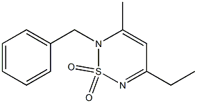 2-Benzyl-3-methyl-5-ethyl-2H-1,2,6-thiadiazine 1,1-dioxide Struktur