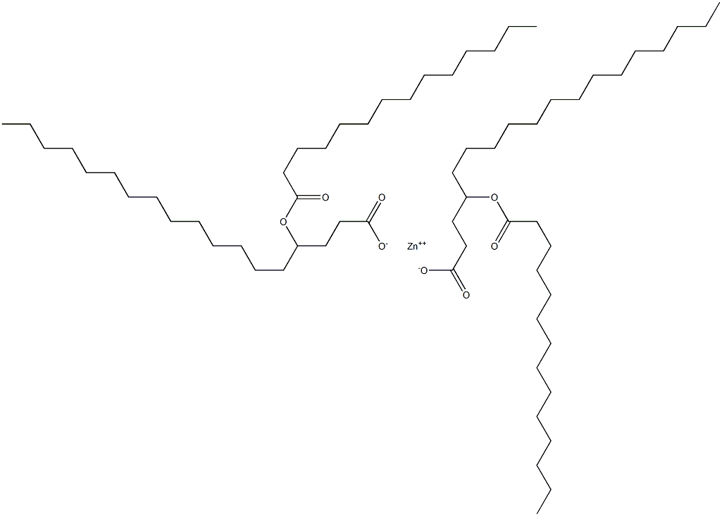 Bis(4-myristoyloxyoctadecanoic acid)zinc salt Struktur