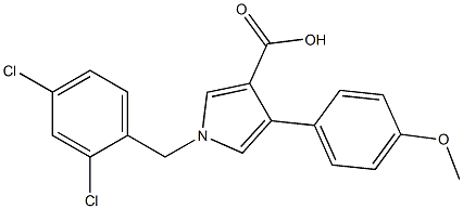 1-(2,4-Dichlorobenzyl)-4-(4-methoxyphenyl)-1H-pyrrole-3-carboxylic acid Struktur