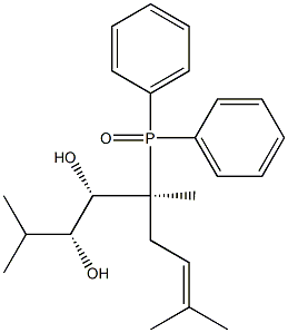 (3R,4S,5S)-2,5,8-Trimethyl-5-(diphenylphosphinyl)-7-nonene-3,4-diol Struktur