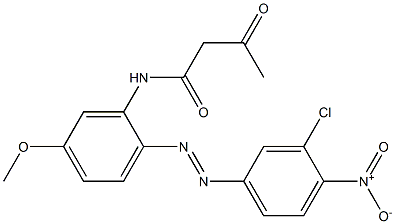 2-Acetyl-2'-(3-chloro-4-nitrophenylazo)-5'-methoxyacetanilide Struktur