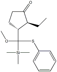 (2S,3R)-2-Ethyl-3-[methoxy(phenylthio)(trimethylsilyl)methyl]cyclopentanone Struktur