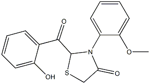 2-(2-Hydroxybenzoyl)-3-(2-methoxyphenyl)thiazolidin-4-one Struktur