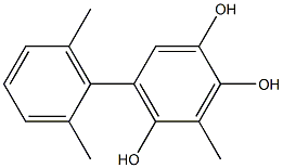 3-Methyl-5-(2,6-dimethylphenyl)benzene-1,2,4-triol Struktur