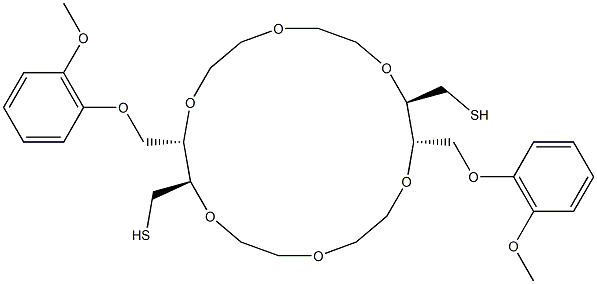 (1R,2S,10R,11S)-2,11-Bis[(6-methoxyphenoxy)methyl]-3,6,9,12,15,18-hexaoxacyclooctadecane-1,10-bis(methanethiol) Struktur