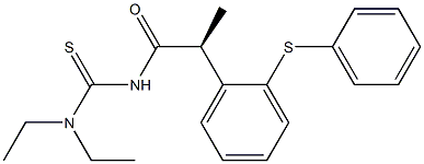 (-)-1,1-Diethyl-3-[(S)-2-(phenylthio)hydratropoyl]thiourea Struktur