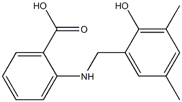 2-[[(2-Hydroxy-3-methyl-5-methylphenyl)methyl]amino]benzoic acid Struktur