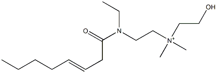 2-[N-Ethyl-N-(3-octenoyl)amino]-N-(2-hydroxyethyl)-N,N-dimethylethanaminium Struktur