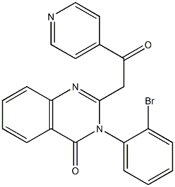 3-(2-Bromophenyl)-2-(4-pyridinylcarbonylmethyl)quinazolin-4(3H)-one Struktur