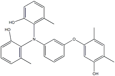 N,N-Bis(2-hydroxy-6-methylphenyl)-3-(5-hydroxy-2,4-dimethylphenoxy)benzenamine Struktur