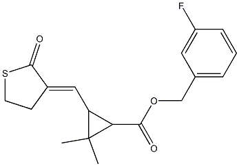 3-[[(3E)-2-Oxothiolan-3-ylidene]methyl]-2,2-dimethylcyclopropanecarboxylic acid 3-fluorobenzyl ester Struktur