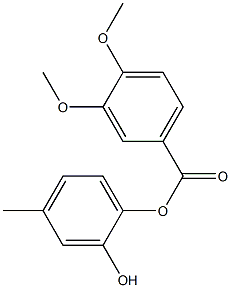 3,4-Dimethoxybenzoic acid 2-hydroxy-4-methylphenyl ester Struktur