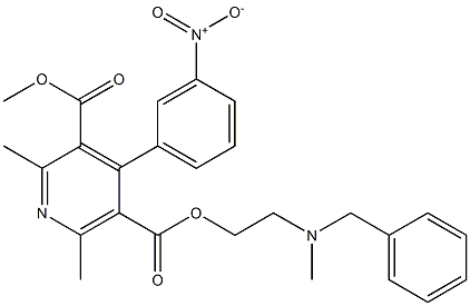 2,6-Dimethyl-4-(3-nitrophenyl)-3,5-pyridinedicarboxylic acid 3-methyl 5-[2-(methylbenzylamino)ethyl] ester Struktur