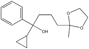 2-Methyl-2-(4-hydroxy-4-phenyl-4-cyclopropylbutyl)-1,3-dioxolane Struktur