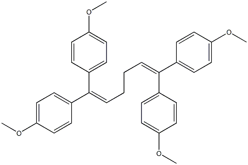 1,1,6,6-Tetrakis(4-methoxyphenyl)-1,5-hexadiene Struktur