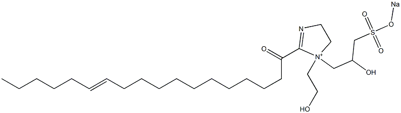 1-(2-Hydroxyethyl)-1-[2-hydroxy-3-(sodiooxysulfonyl)propyl]-2-(12-octadecenoyl)-2-imidazoline-1-ium Struktur