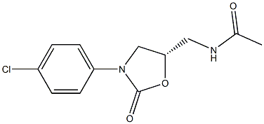 (5S)-5-Acetylaminomethyl-3-[4-chlorophenyl]oxazolidin-2-one Struktur