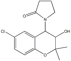 6-Chloro-3,4-dihydro-2,2-dimethyl-4-(2-oxo-1-pyrrolidinyl)-2H-1-benzopyran-3-ol Struktur