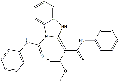 (Phenylaminocarbonyl)[[1-(phenylaminocarbonyl)-2,3-dihydro-1H-benzimidazol]-2-ylidene]acetic acid ethyl ester Struktur