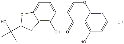 3-[2-(1-Hydroxy-1-methylethyl)-4-hydroxy-2,3-dihydrobenzofuran-5-yl]-5,7-dihydroxy-4H-1-benzopyran-4-one Struktur