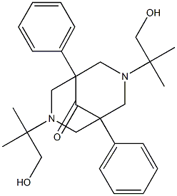 3,7-Bis(1,1-dimethyl-2-hydroxyethyl)-1,5-diphenyl-3,7-diazabicyclo[3.3.1]nonan-9-one Struktur