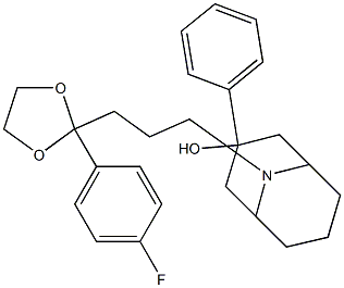 9-[3-[2-(p-Fluorophenyl)-1,3-dioxolan-2-yl]propyl]-3-phenyl-9-azabicyclo[3.3.1]nonan-3-ol Struktur