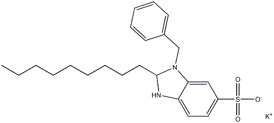 1-Benzyl-2,3-dihydro-2-nonyl-1H-benzimidazole-6-sulfonic acid potassium salt Struktur