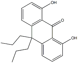 10,10-Dipropyl-1,8-dihydroxyanthracene-9(10H)-one Struktur