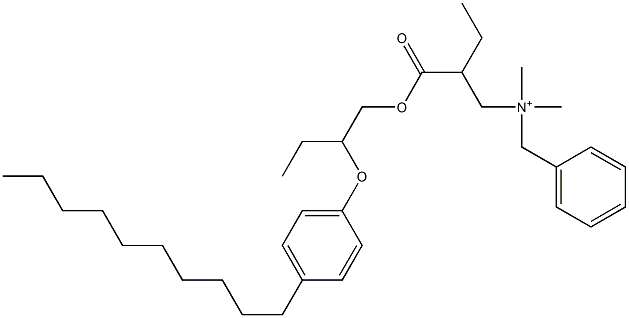 N,N-Dimethyl-N-benzyl-N-[2-[[2-(4-decylphenyloxy)butyl]oxycarbonyl]butyl]aminium Struktur