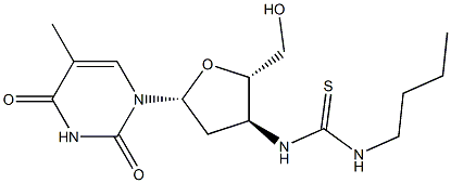 5-Methyl-3'-[[butylamino(thiocarbonyl)]amino]-2',3'-dideoxyuridine Struktur