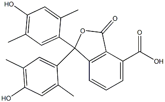 1,3-Dihydro-1,1-bis(4-hydroxy-2,5-dimethylphenyl)-3-oxoisobenzofuran-4-carboxylic acid Struktur