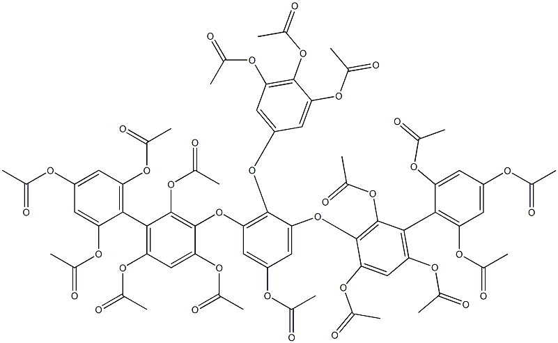 2-(3,4,5-Triacetoxyphenoxy)-5-acetoxy-1,3-bis[(2,2',4,4',6,6'-hexaacetoxy-1,1'-biphenyl-3-yl)oxy]benzene Struktur