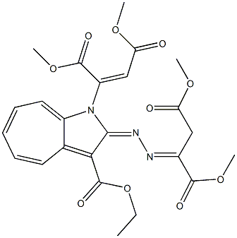 2-[2-[3-(Ethoxycarbonyl)-1-[(E)-1,2-bis(methoxycarbonyl)vinyl]cyclohepta[b]pyrrole-2(1H)-ylidene]hydrazono]succinic acid dimethyl ester Struktur