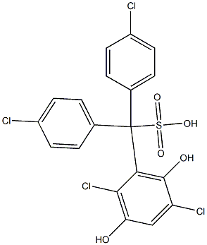 (2,5-Dichloro-3,6-dihydroxyphenyl)bis(4-chlorophenyl)methanesulfonic acid Struktur