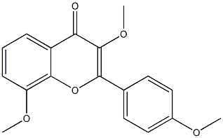 2-(4-Methoxyphenyl)-3,8-dimethoxy-4H-1-benzopyran-4-one Struktur